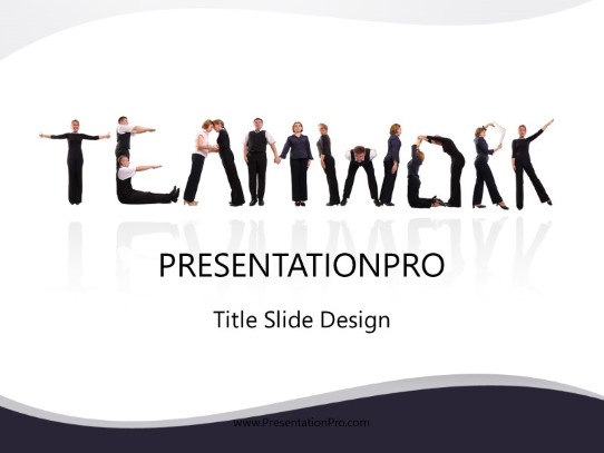 Teamwork Letters PowerPoint Template title slide design