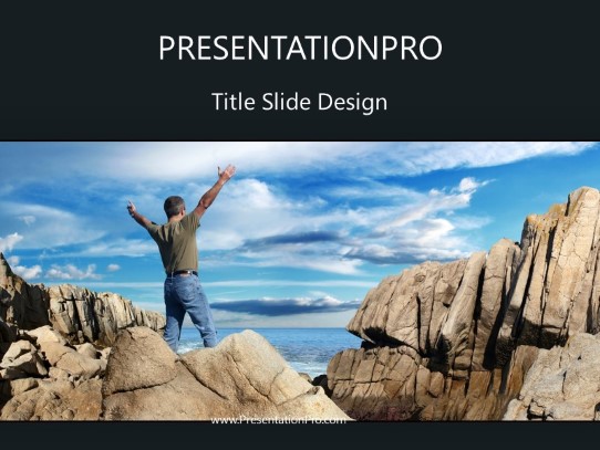 Top Of World Gray PowerPoint Template title slide design