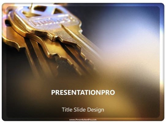 Keys Up Close PowerPoint Template title slide design