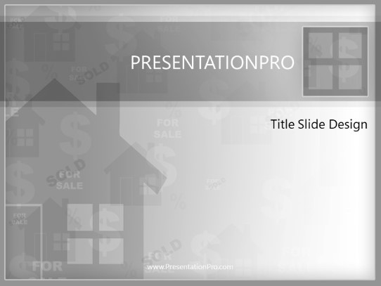 real estate related gray PowerPoint Template title slide design