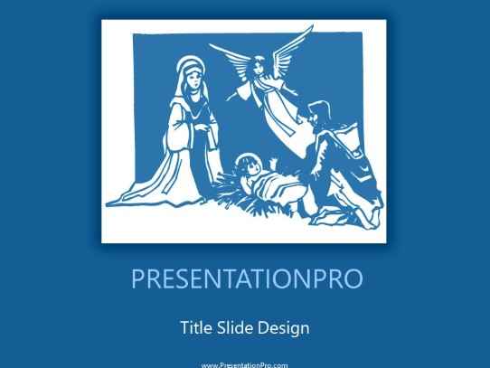Baby Jesus Blue PowerPoint Template title slide design