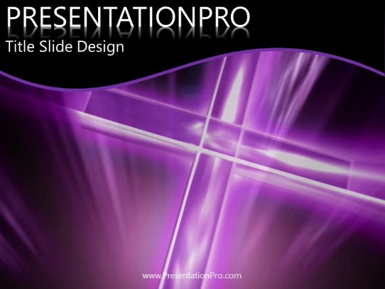 Cross Purple PowerPoint Template title slide design