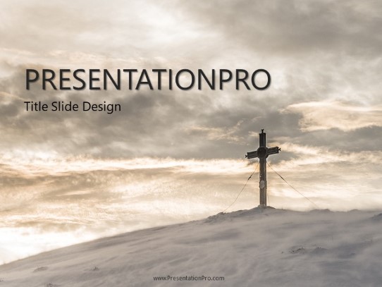 Cross On A Hill PowerPoint Template title slide design