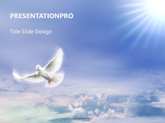 Heavenly Dove PowerPoint Template title slide design
