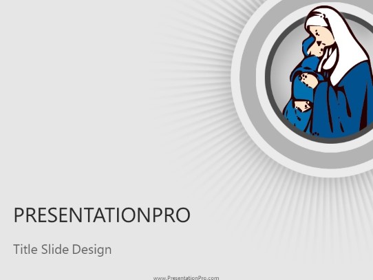 Mary And Baby PowerPoint Template title slide design