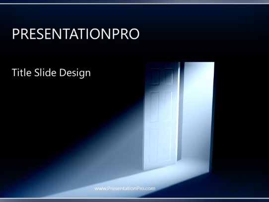 Open Door PowerPoint Template title slide design