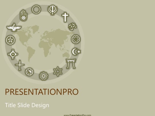 Religious Symbols PowerPoint Template title slide design