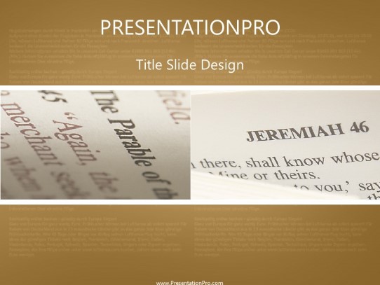 Scriptures PowerPoint Template title slide design