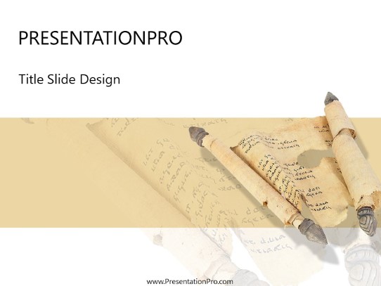 Scroll PowerPoint Template title slide design