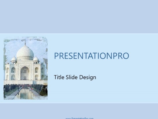 Taj Mahal PowerPoint Template title slide design
