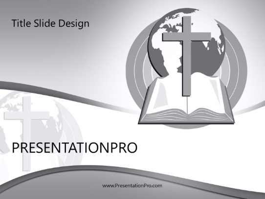 World Religion Gray PowerPoint Template title slide design