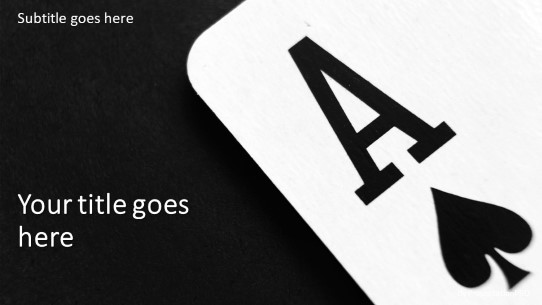 Ace of Spades PowerPoint Template title slide design
