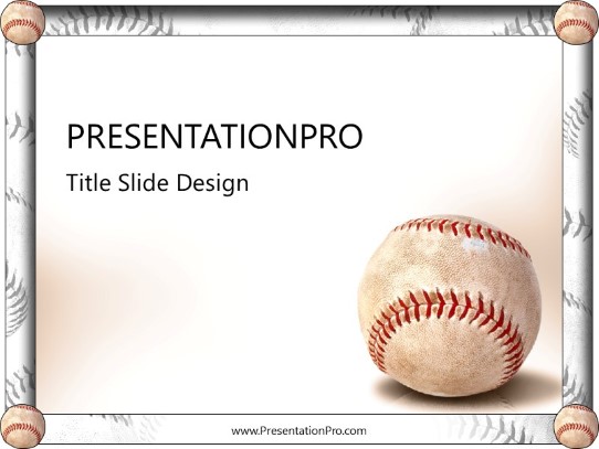 Baseball PowerPoint Template title slide design
