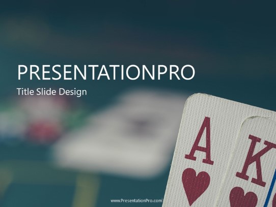 BlackJack Table PowerPoint Template title slide design