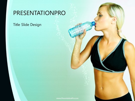 Fitness And Water PowerPoint Template title slide design