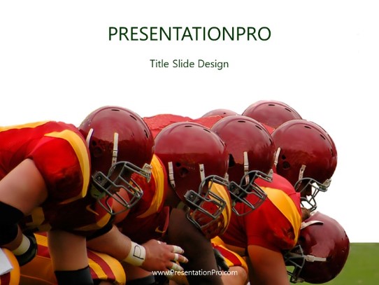 Football Line PowerPoint Template title slide design
