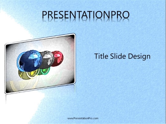 Global Olympic Rings PowerPoint Template title slide design