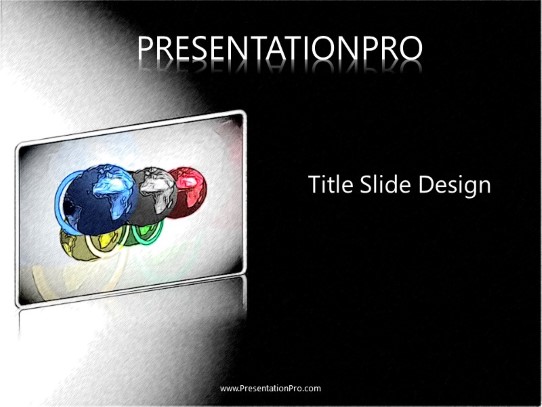 Global Olympic Rings B PowerPoint Template title slide design