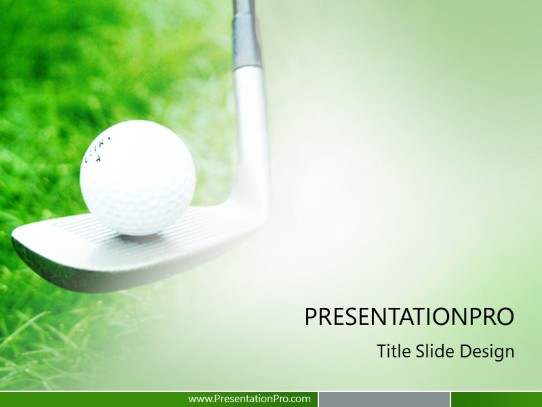Golf Balance PowerPoint Template title slide design