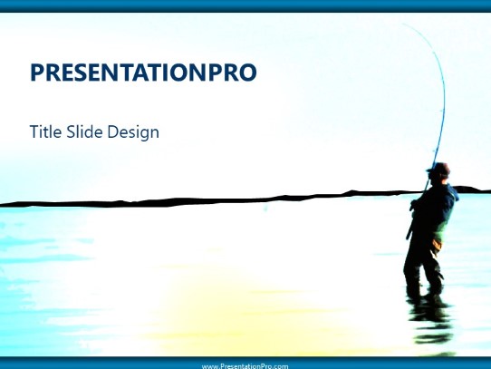 Gone Fishin PowerPoint Template title slide design
