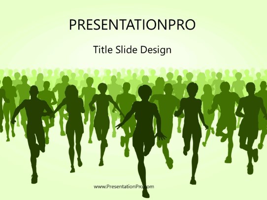 Marathon Green PowerPoint Template title slide design