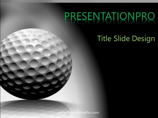 Rolling Golf Balls PowerPoint Template title slide design
