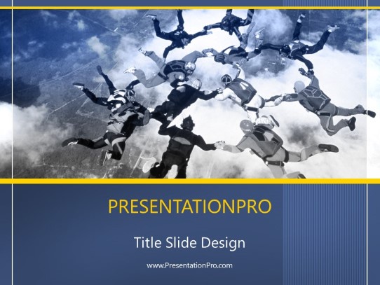 Sky Diving PowerPoint Template title slide design