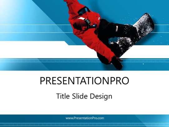 Snowboarding PowerPoint Template title slide design