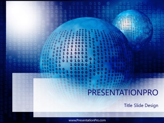 Binary Blue PowerPoint Template title slide design