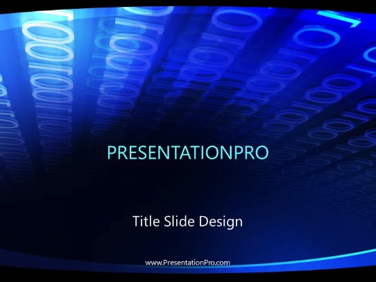 Binary Blue Tunnel PowerPoint Template title slide design