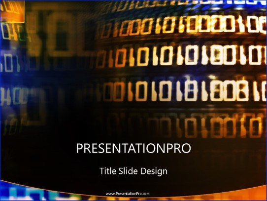 Binary Bright PowerPoint Template title slide design