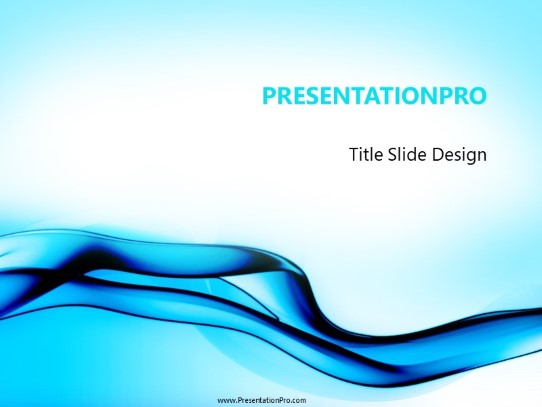 Blue Fluid Stream PowerPoint Template title slide design
