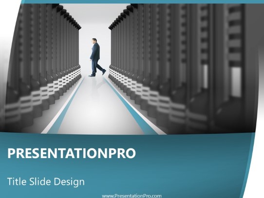Cpu Man PowerPoint Template title slide design