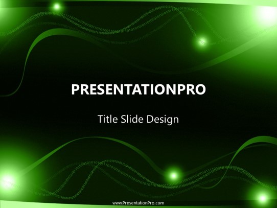 Circuit Wave Green PowerPoint Template title slide design