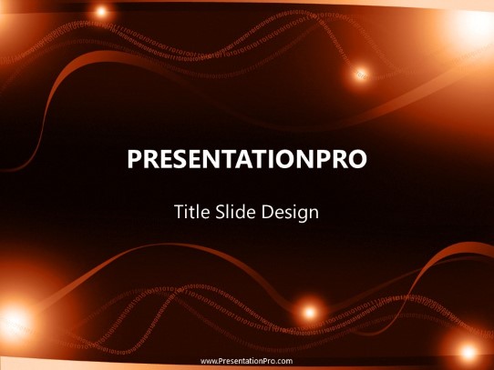Circuit Wave Orange PowerPoint Template title slide design