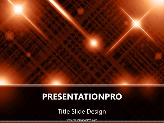 Circuitry Info Orange PowerPoint Template title slide design