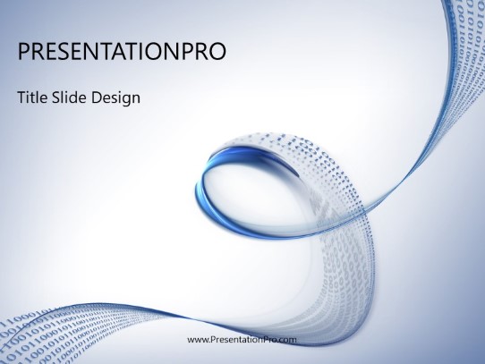 Data Stream Blue PowerPoint Template title slide design