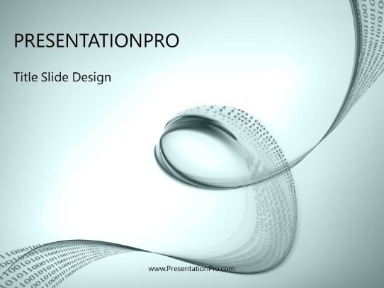 Data Stream Teal PowerPoint Template title slide design
