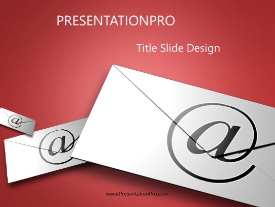 Email It Red PowerPoint Template title slide design
