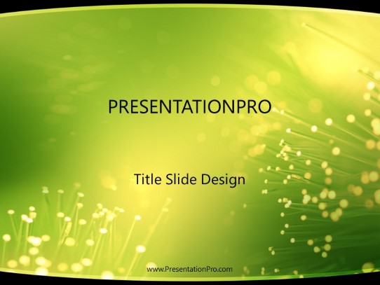 Fiber Optics Green Yellow PowerPoint Template title slide design