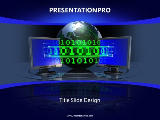 Global Data Transfer PowerPoint Template title slide design