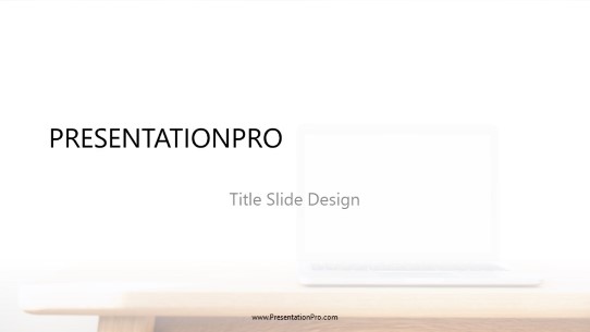Laptop Desk PowerPoint Template title slide design