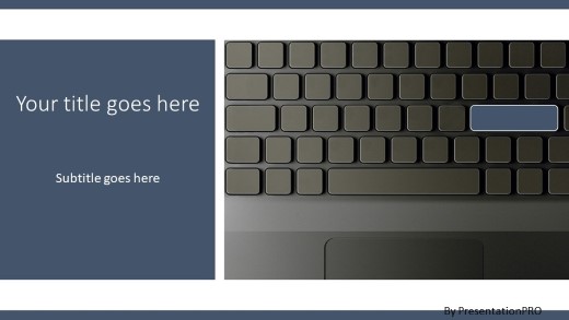 Laptop Keyboard Widescreen PowerPoint Template title slide design