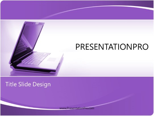 Laptop Style Purple PowerPoint Template title slide design
