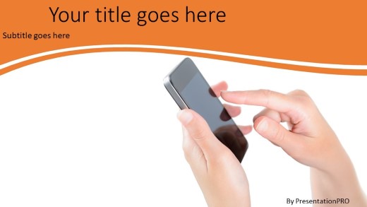 Mobile Phone Use Widescreen PowerPoint Template title slide design