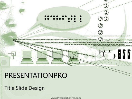 Online03 Green PowerPoint Template title slide design
