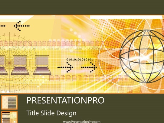Online05 Orange PowerPoint Template title slide design