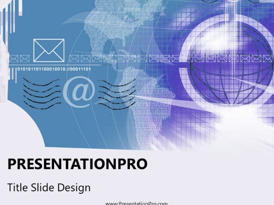 Online11 Blue PowerPoint Template title slide design