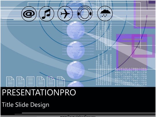 Online16 Blue PowerPoint Template title slide design