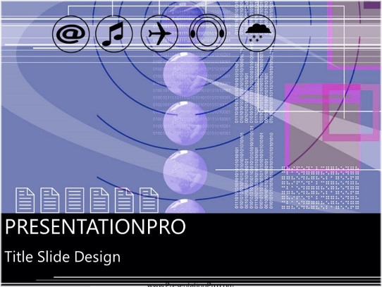 Online16 Purple PowerPoint Template title slide design